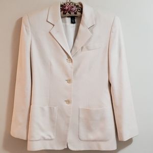 Lauren Ralph Lauren Cream Silk Blazer, Sz 6